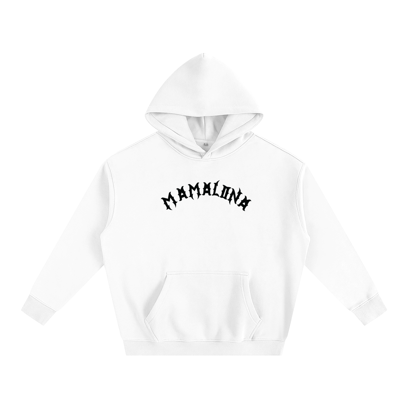 Mamalona Rose & Gothic “M” Hoodie – Dark Edition (White)