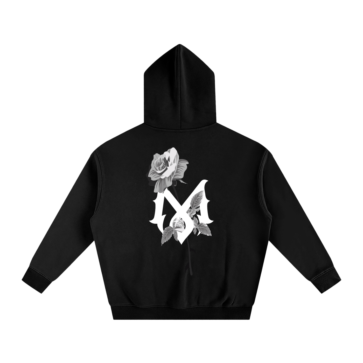 Mamalona Oversize Rose & Gothic “M” Premium Hoodie – Streetwear Essential