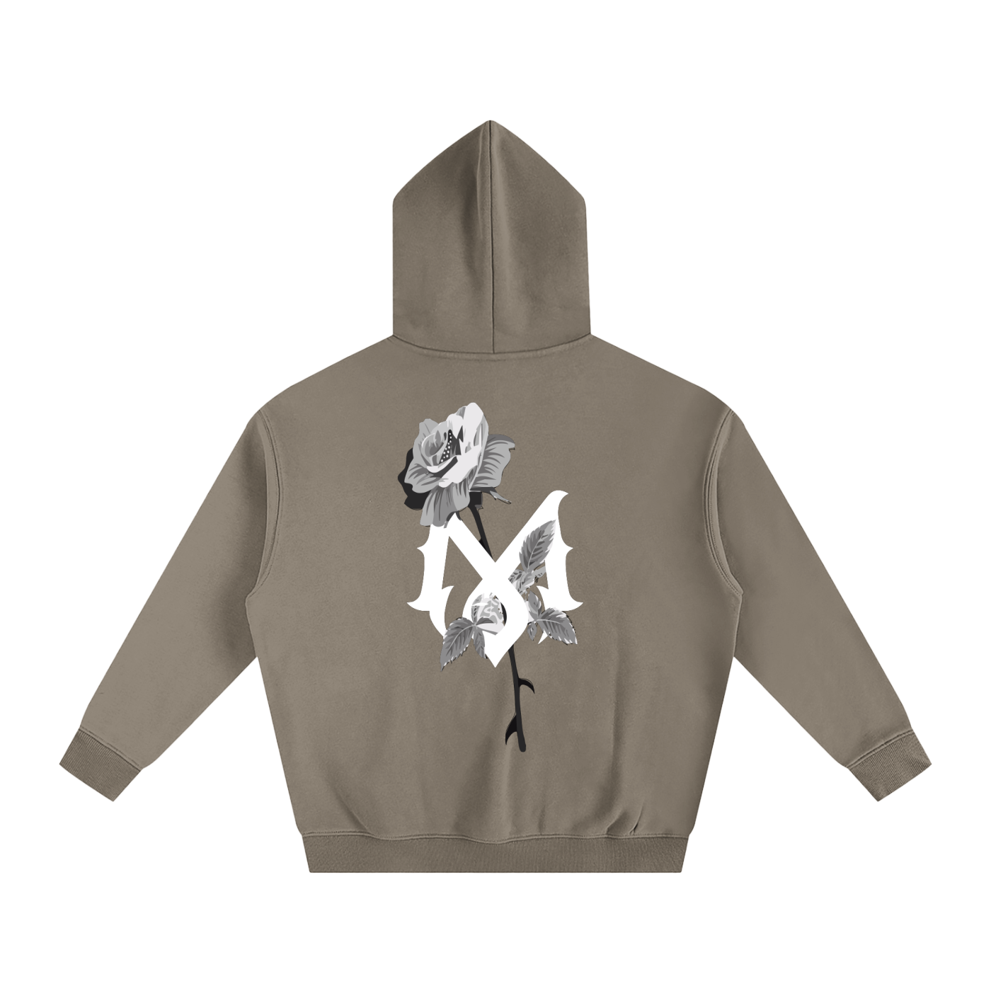 Mamalona Oversize Rose & Gothic “M” Premium Hoodie – Streetwear Essential