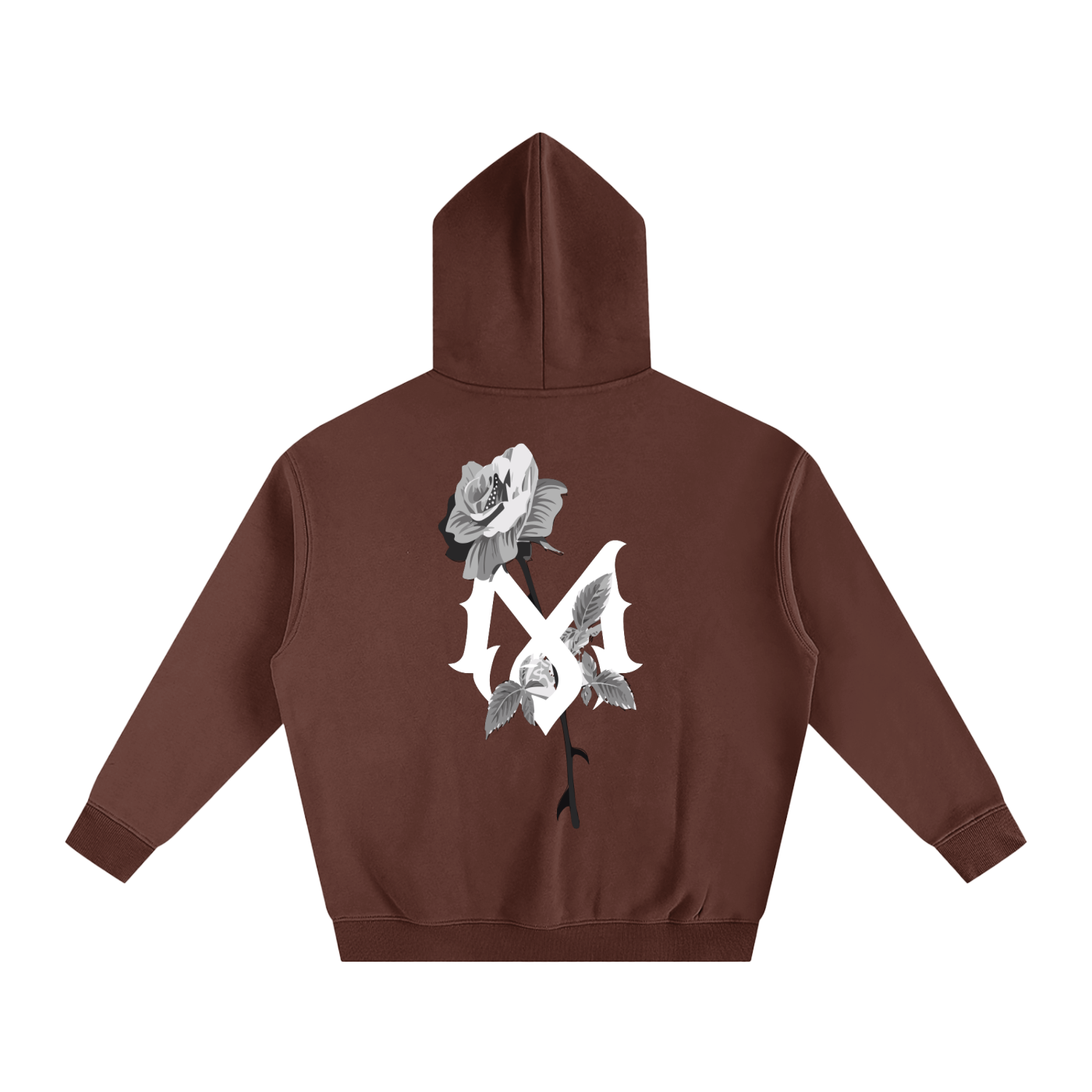 Mamalona Oversize Rose & Gothic “M” Premium Hoodie – Streetwear Essential