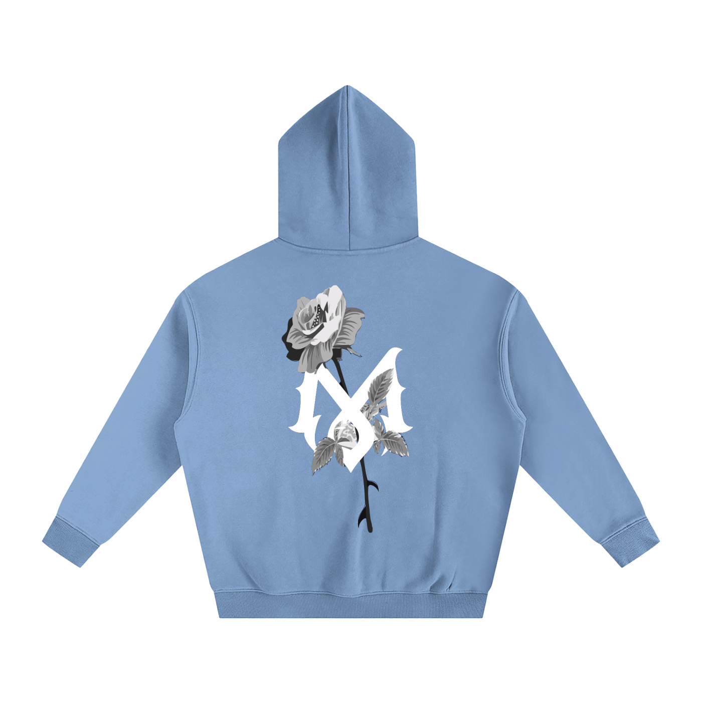 Mamalona Oversize Rose & Gothic “M” Premium Hoodie – Streetwear Essential