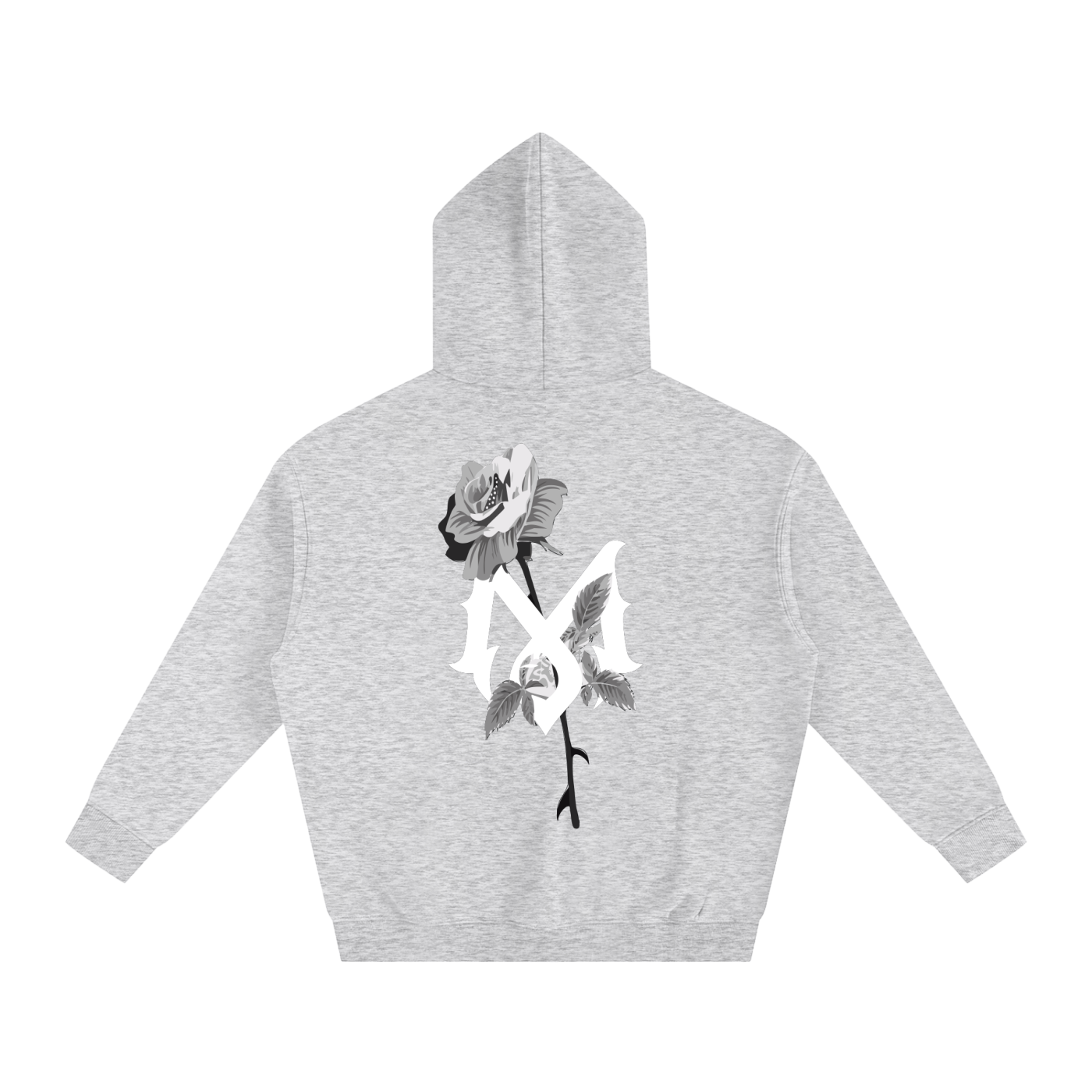 Mamalona Oversize Rose & Gothic “M” Premium Hoodie – Streetwear Essential