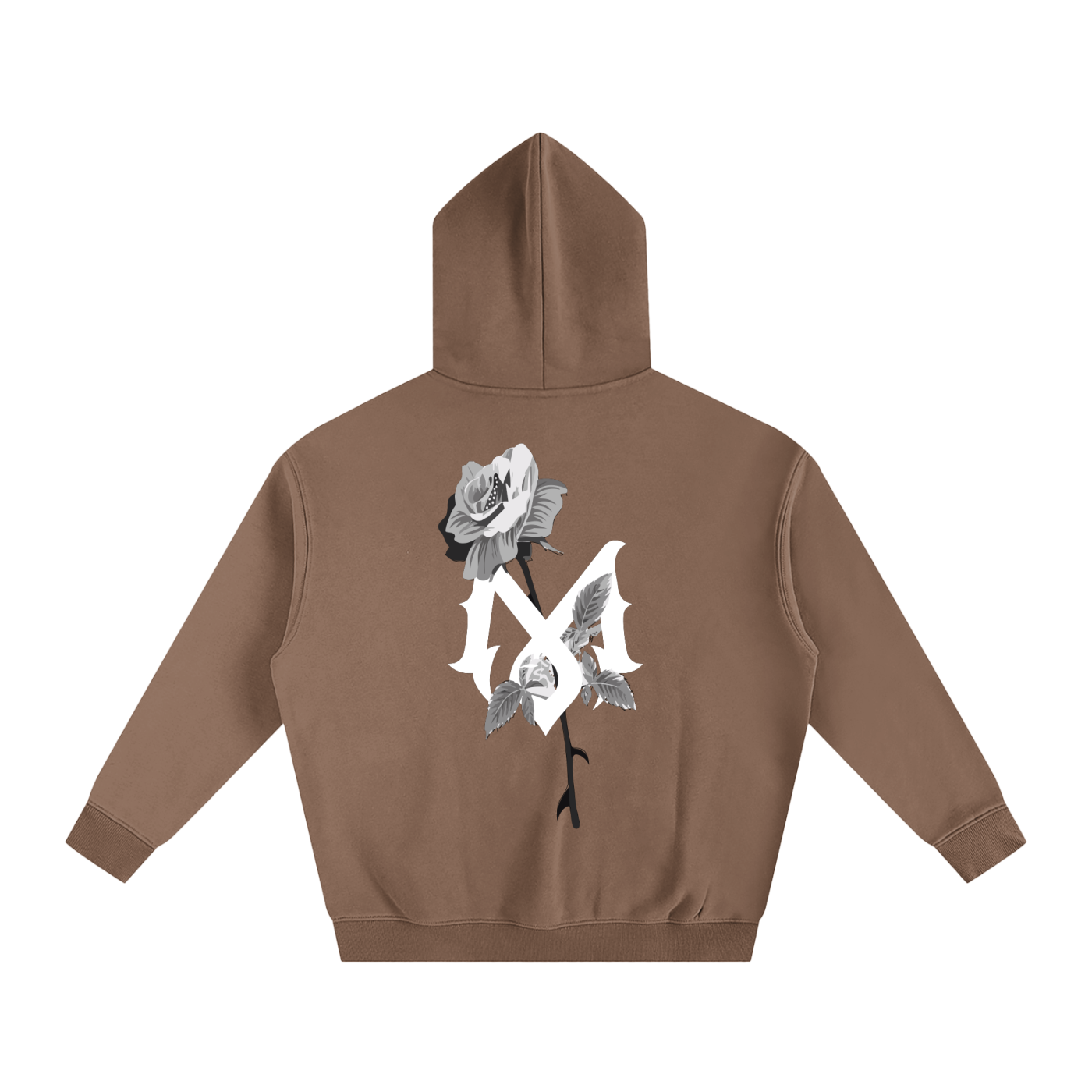 Mamalona Oversize Rose & Gothic “M” Premium Hoodie – Streetwear Essential