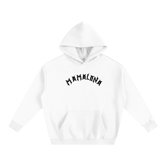Mamalona Rose & Gothic “M” Hoodie – Dark Edition (White)