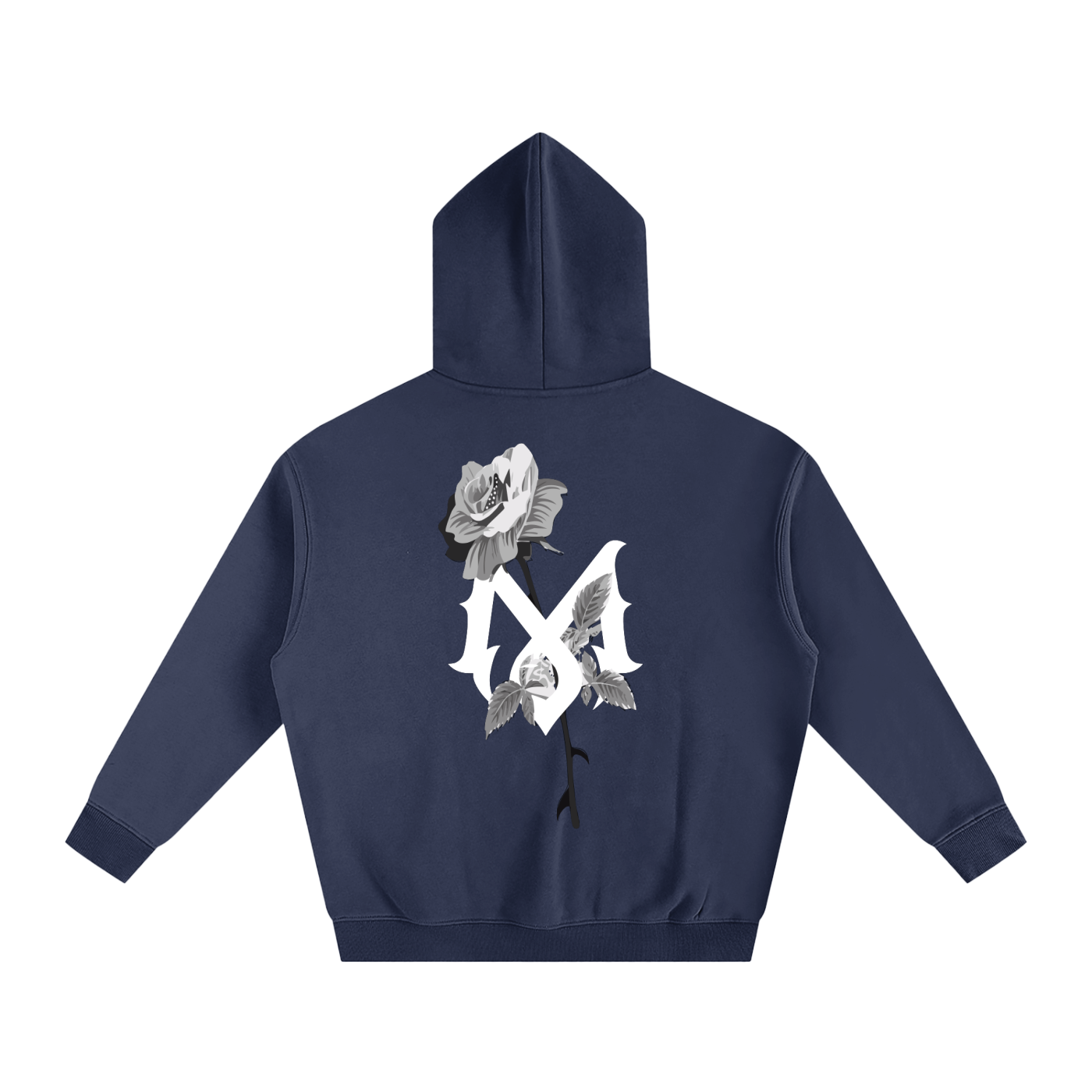 Mamalona Oversize Rose & Gothic “M” Premium Hoodie – Streetwear Essential