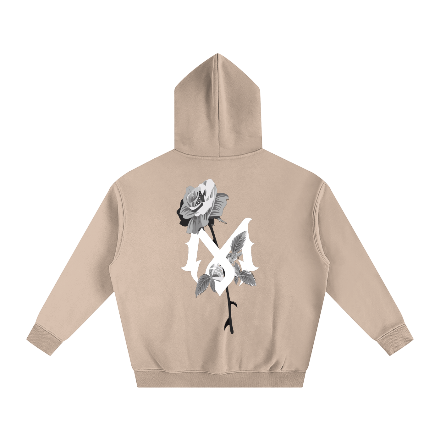 Mamalona Oversize Rose & Gothic “M” Premium Hoodie – Streetwear Essential