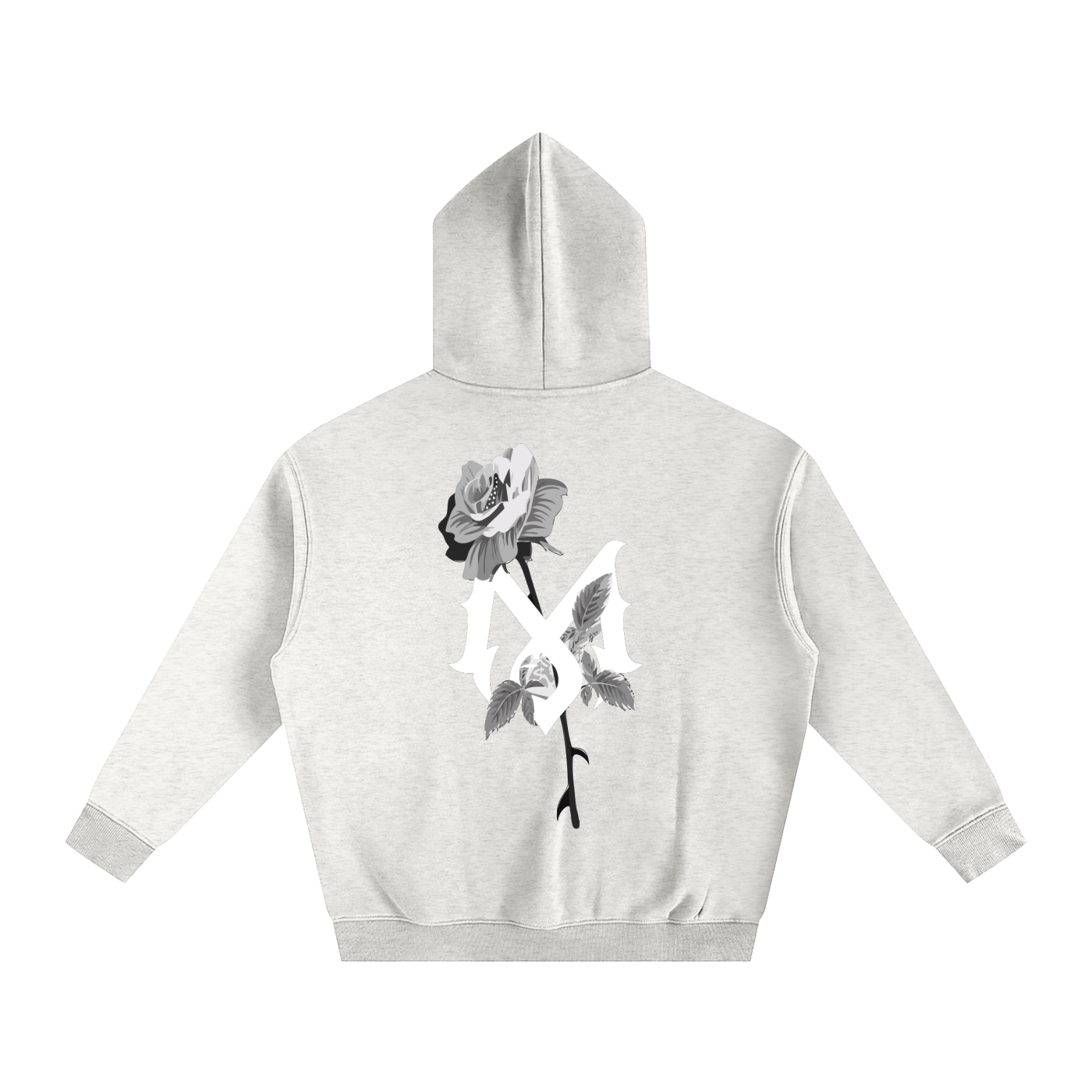 Mamalona Oversize Rose & Gothic “M” Premium Hoodie – Streetwear Essential