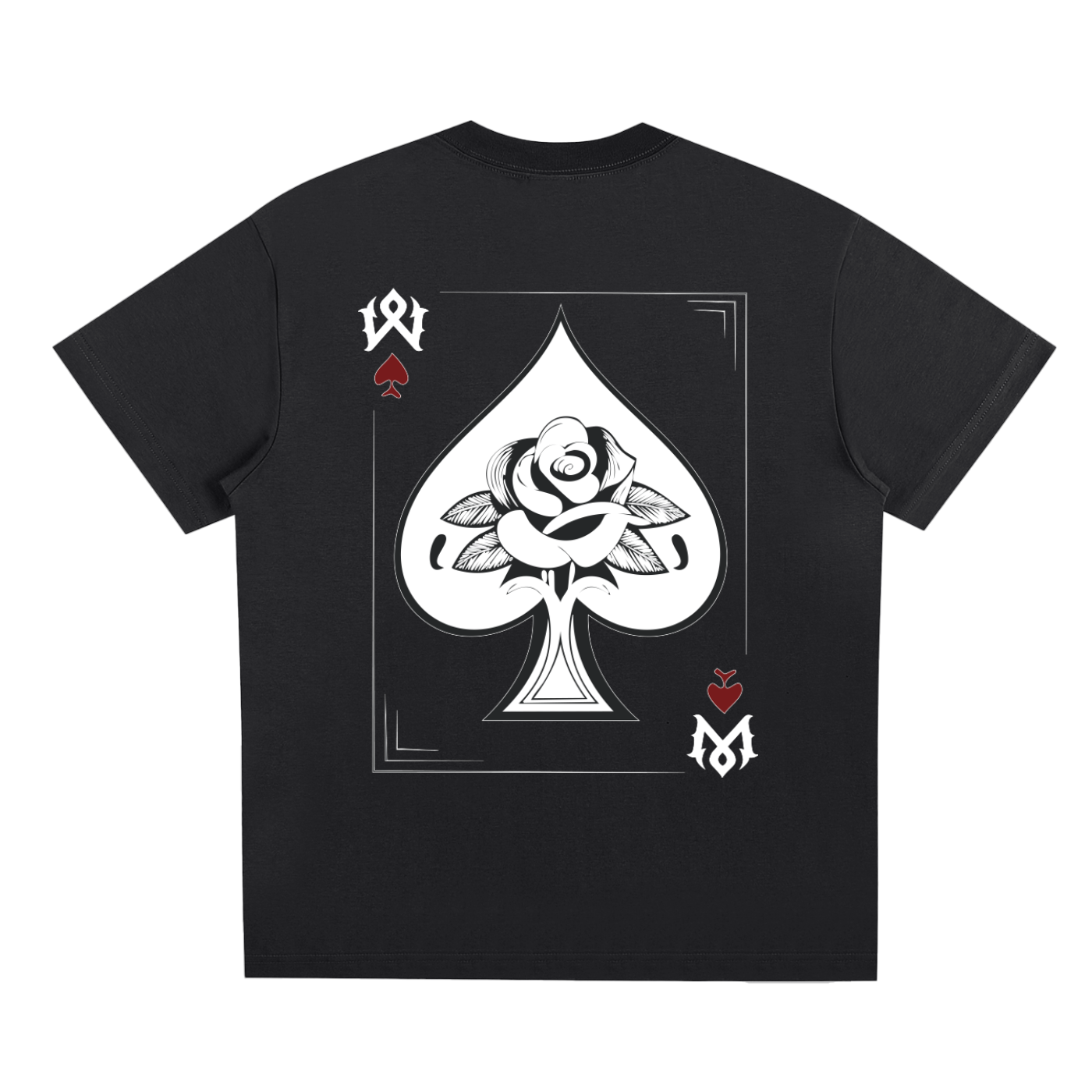 Mamalona Oversize Ace of Spades Rose Graphic Tee – Premium Streetwear