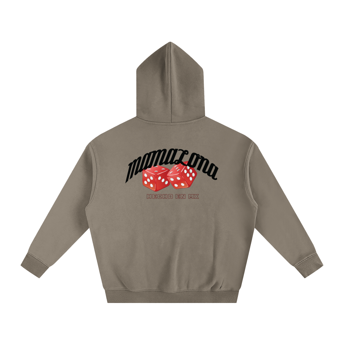MAMALONA Dice Hoodie – White & Black Streetwear, Made in Mexico
