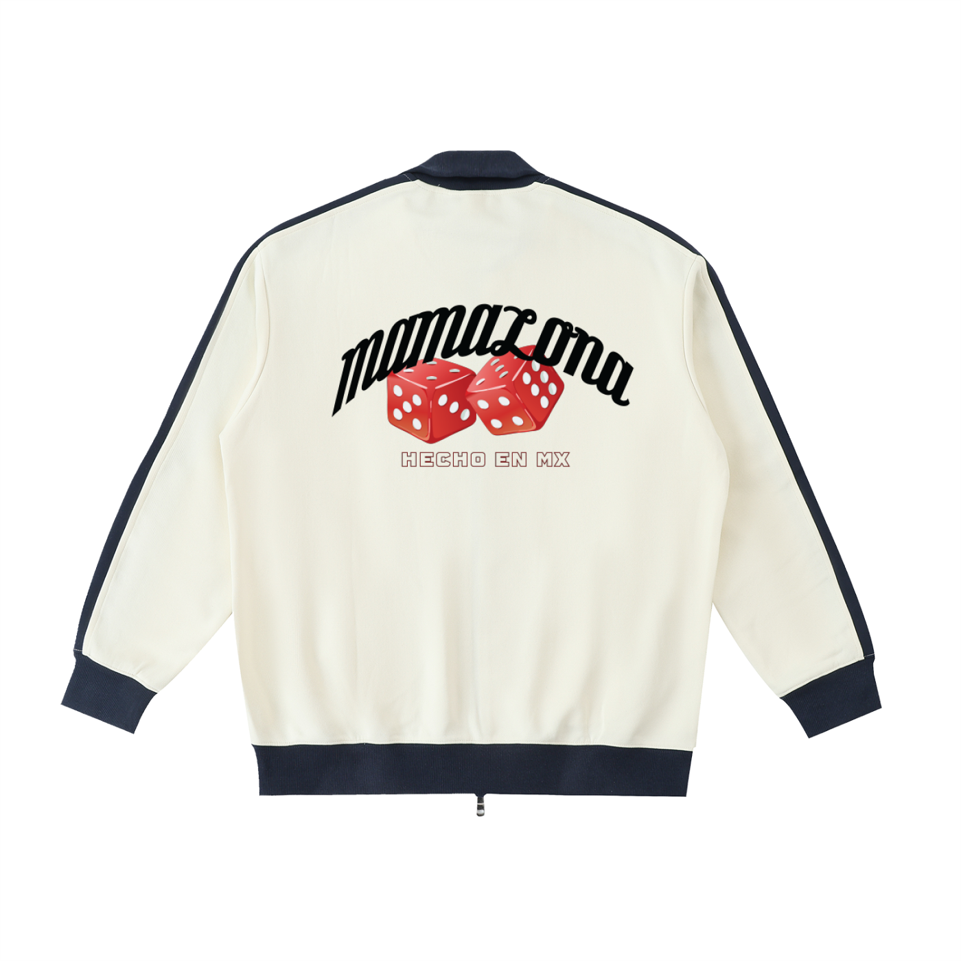MAMALONA Dice Track Jacket – Cream & Black Edition