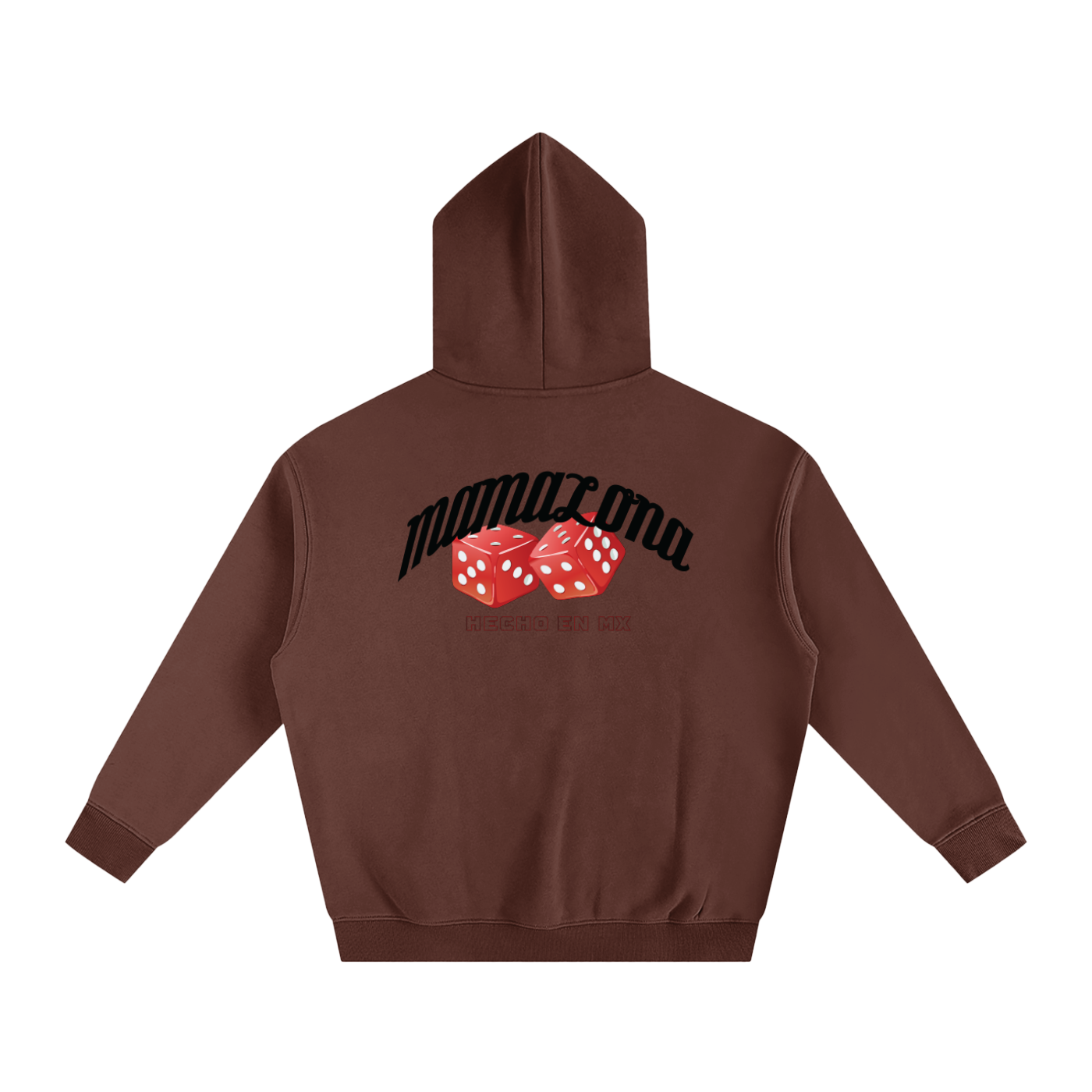 MAMALONA Dice Hoodie – White & Black Streetwear, Made in Mexico