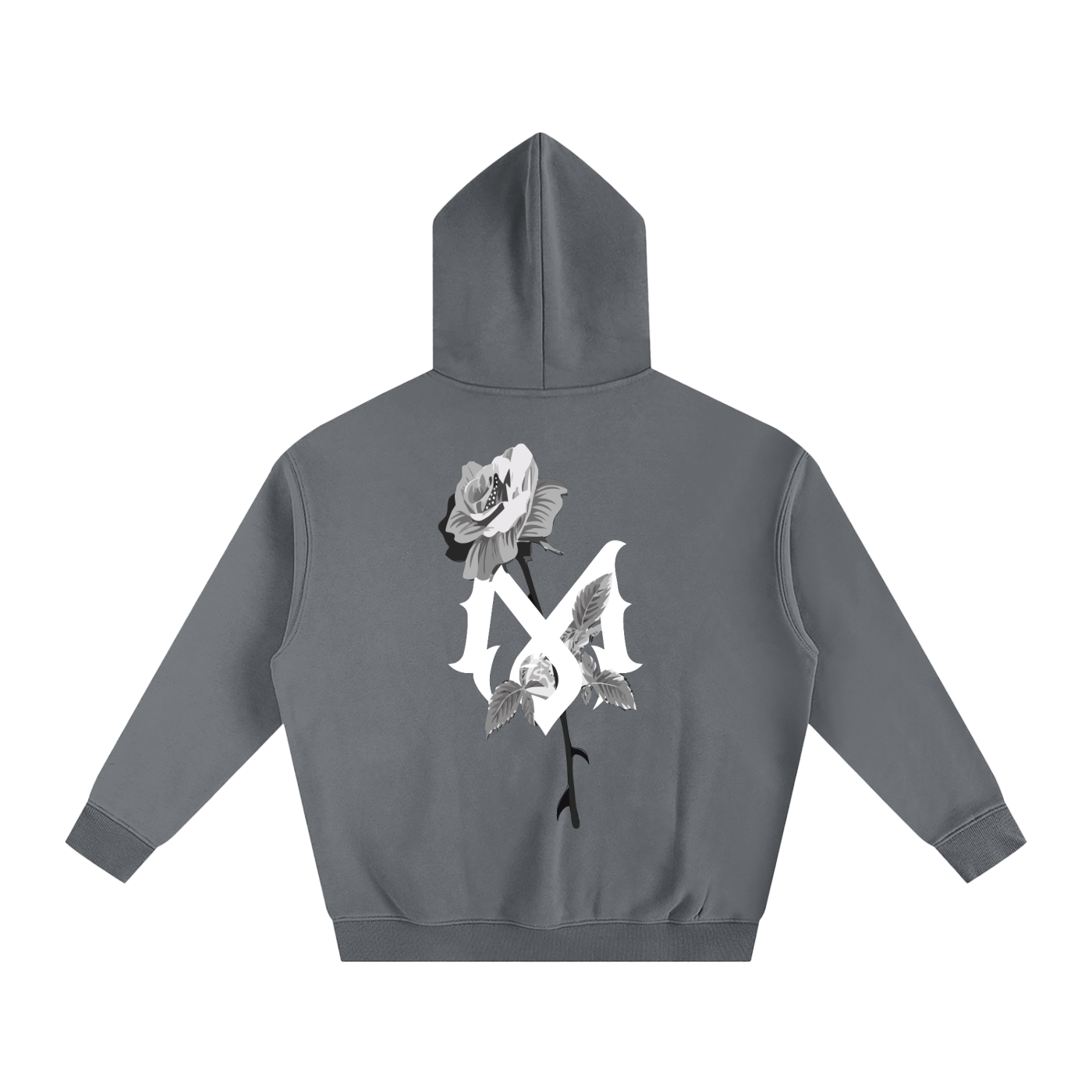 Mamalona Oversize Rose & Gothic “M” Premium Hoodie – Streetwear Essential