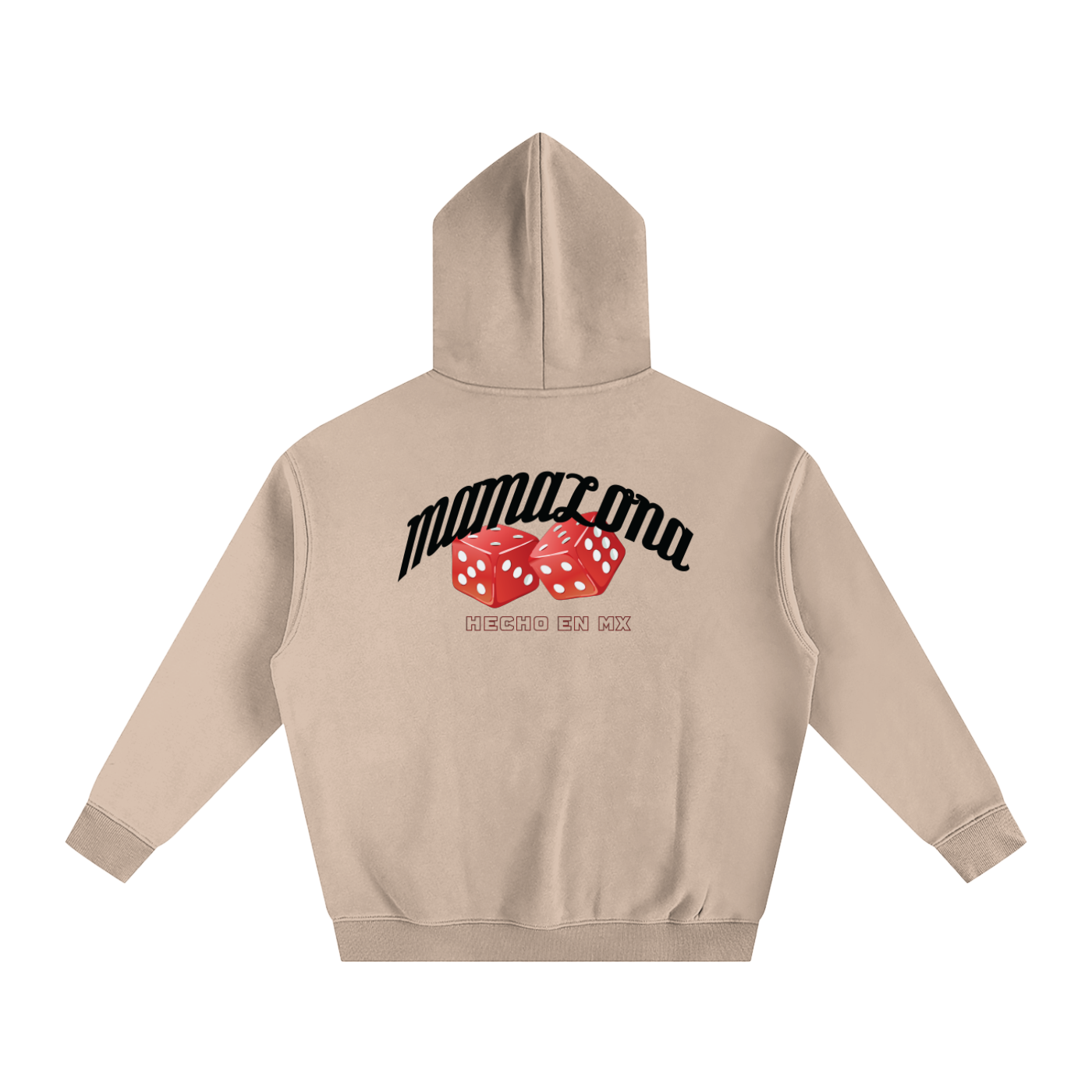 MAMALONA Dice Hoodie – White & Black Streetwear, Made in Mexico