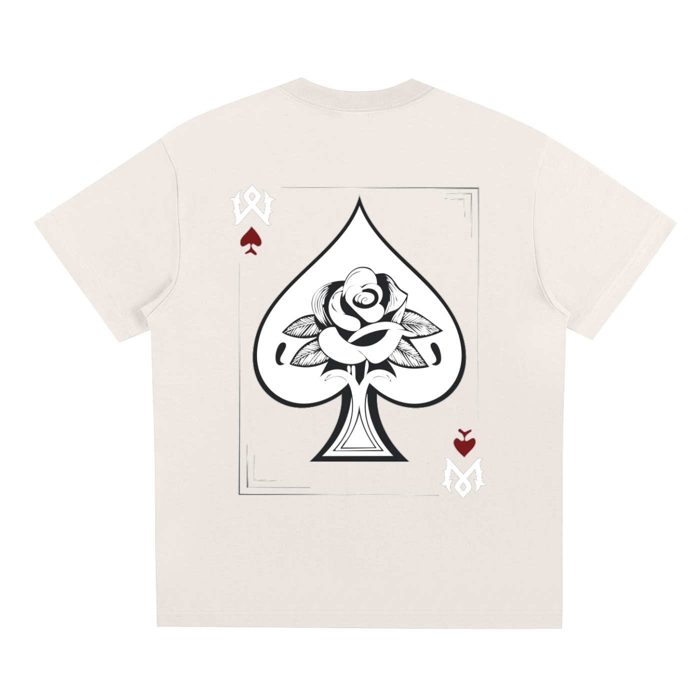 Mamalona Oversize Ace of Spades Rose Graphic Tee – Premium Streetwear