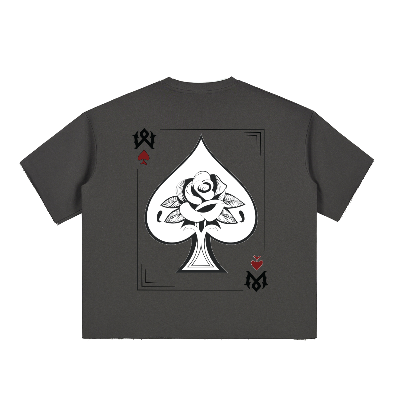Mamalona Oversize Ace of Spades Rose Tee – Dark Edition