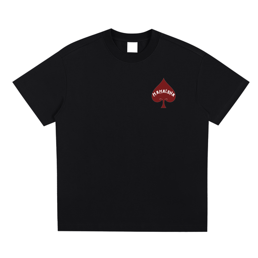 Mamalona Oversize Ace of Spades Rose Graphic Tee – Premium Streetwear