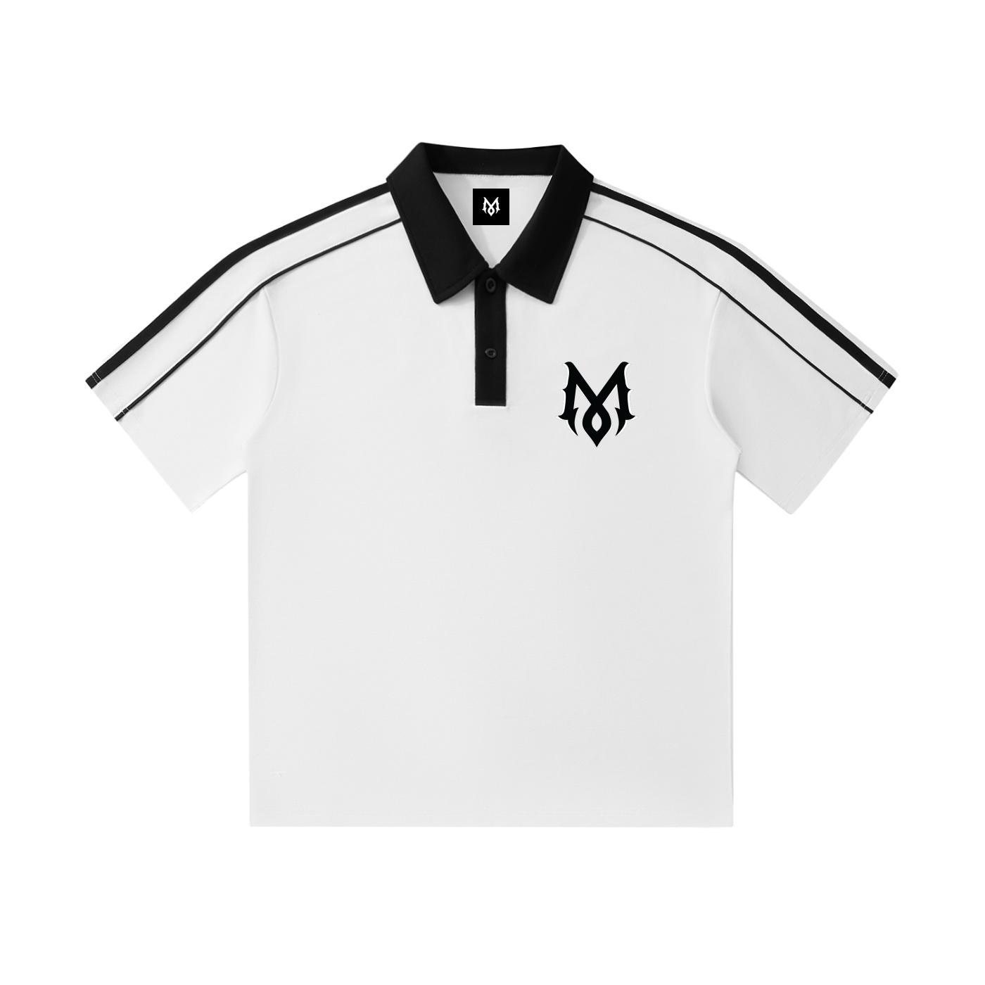 MAMALONA Dice Polo Shirt – White & Black Streetwear, Made in Mexico