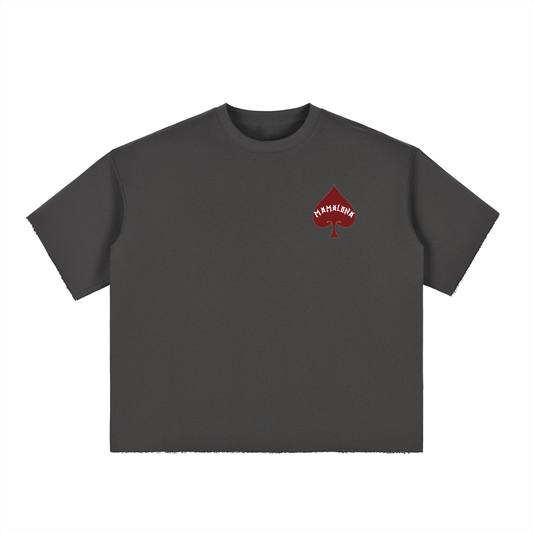 Mamalona Oversize Ace of Spades Rose Tee – Dark Edition