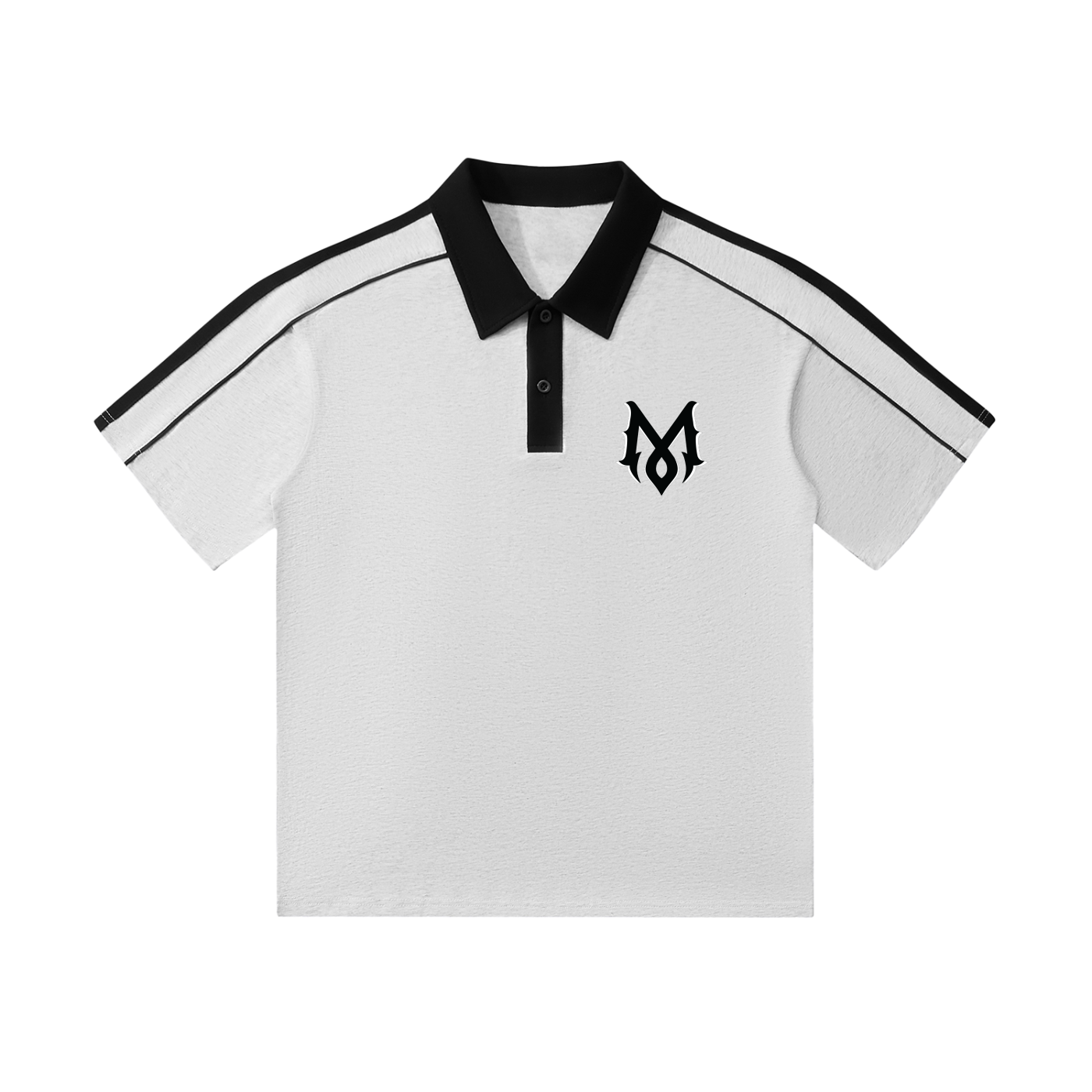 MAMALONA Dice Polo Shirt – White & Black Streetwear, Made in Mexico