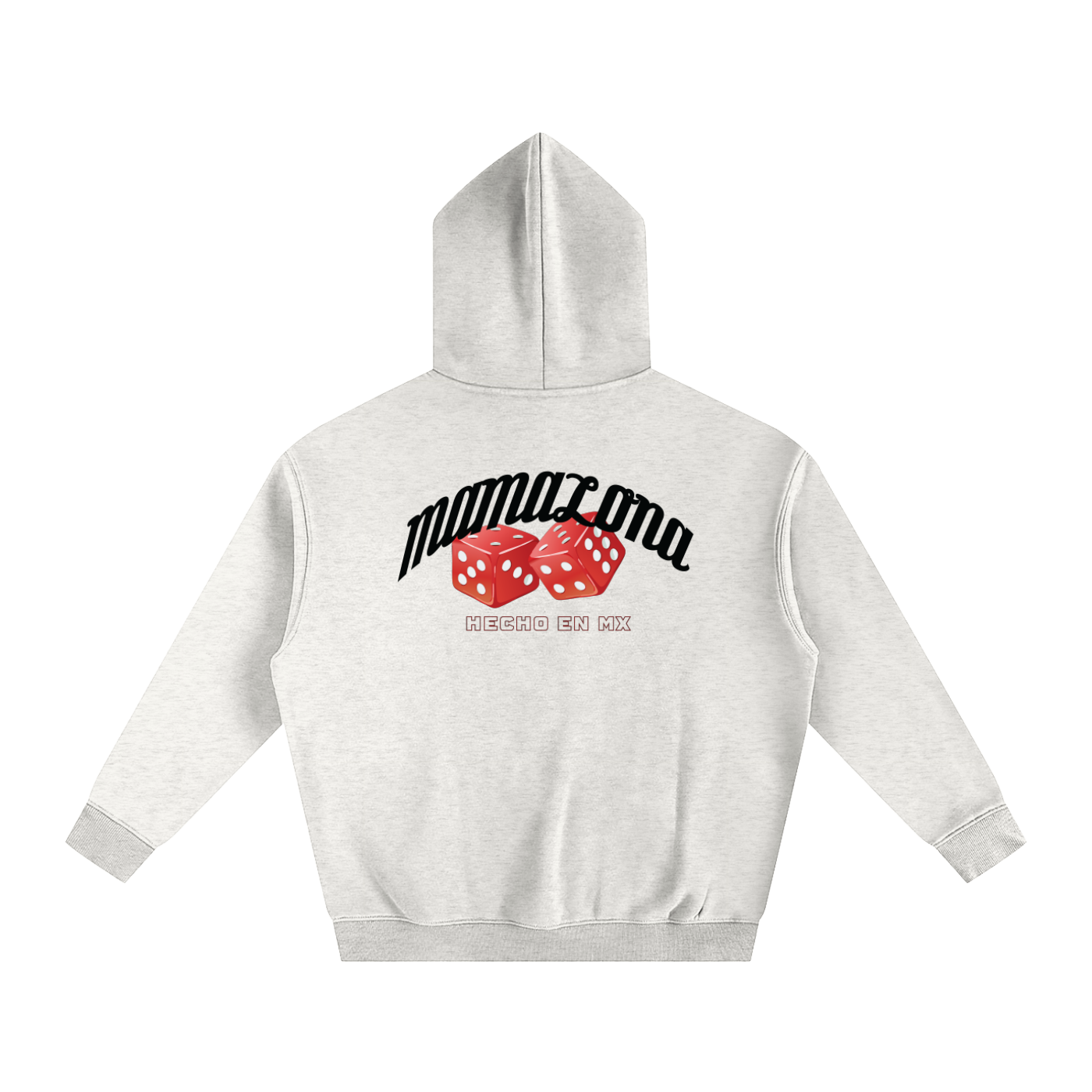 MAMALONA Dice Hoodie – White & Black Streetwear, Made in Mexico