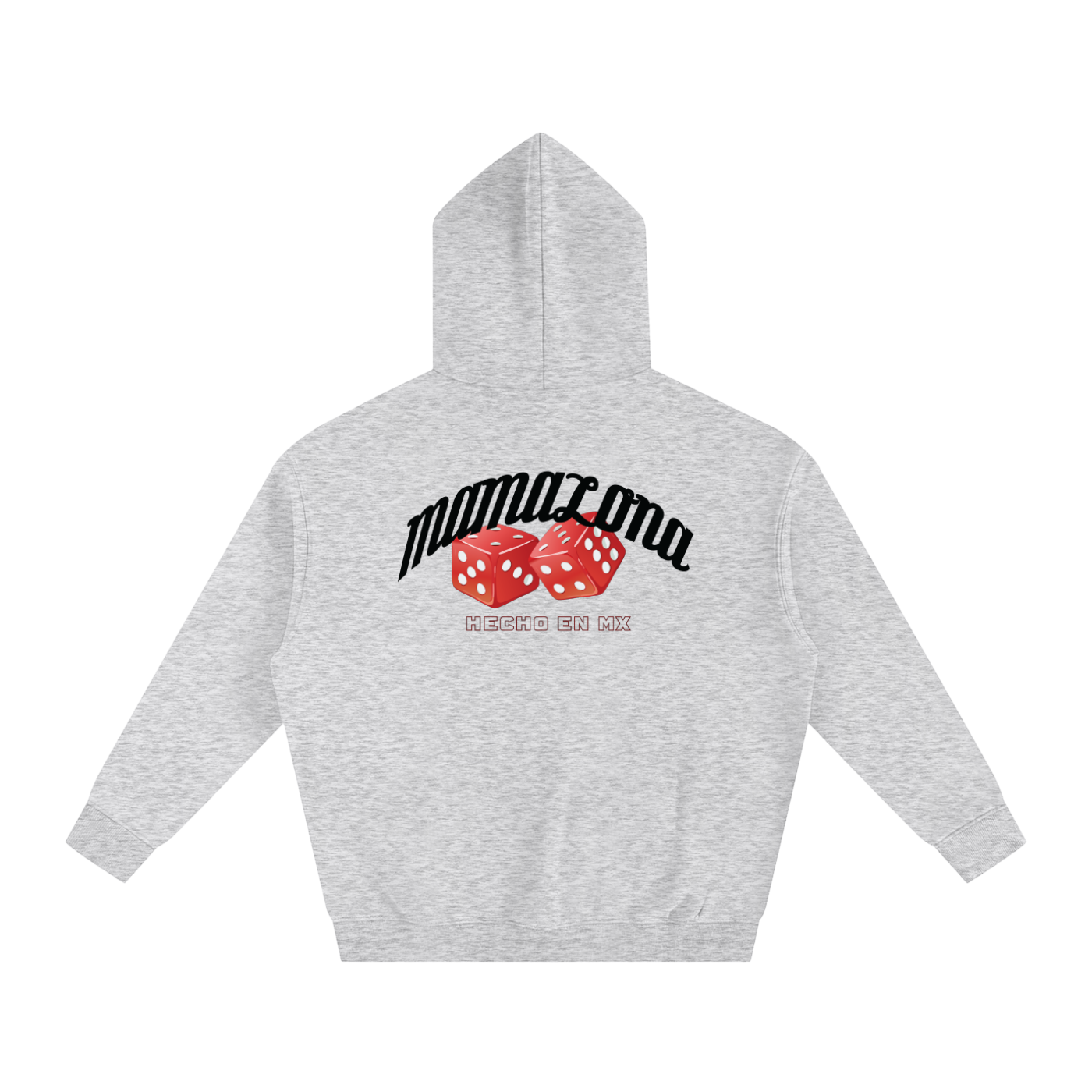 MAMALONA Dice Hoodie – White & Black Streetwear, Made in Mexico
