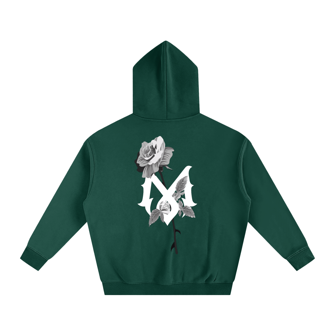 Mamalona Oversize Rose & Gothic “M” Premium Hoodie – Streetwear Essential