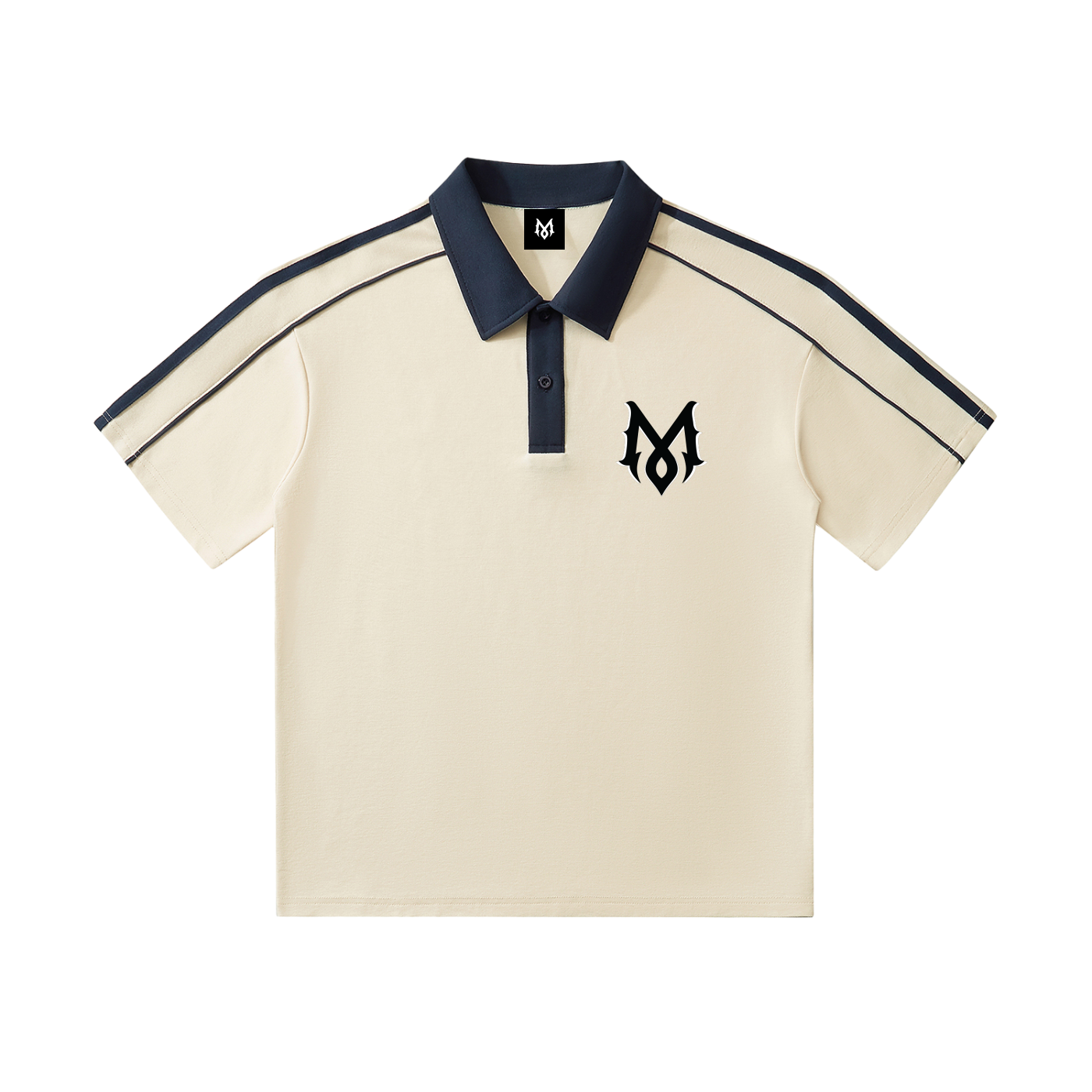 MAMALONA Dice Polo Shirt – White & Black Streetwear, Made in Mexico