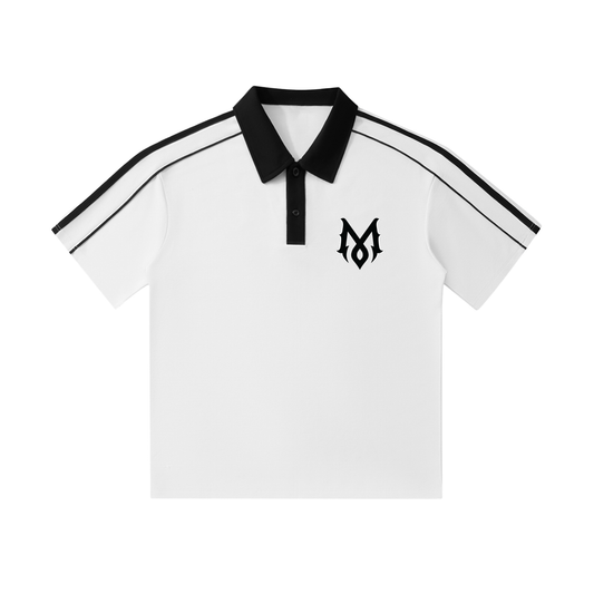 MAMALONA Dice Polo Shirt – White & Black Streetwear, Made in Mexico