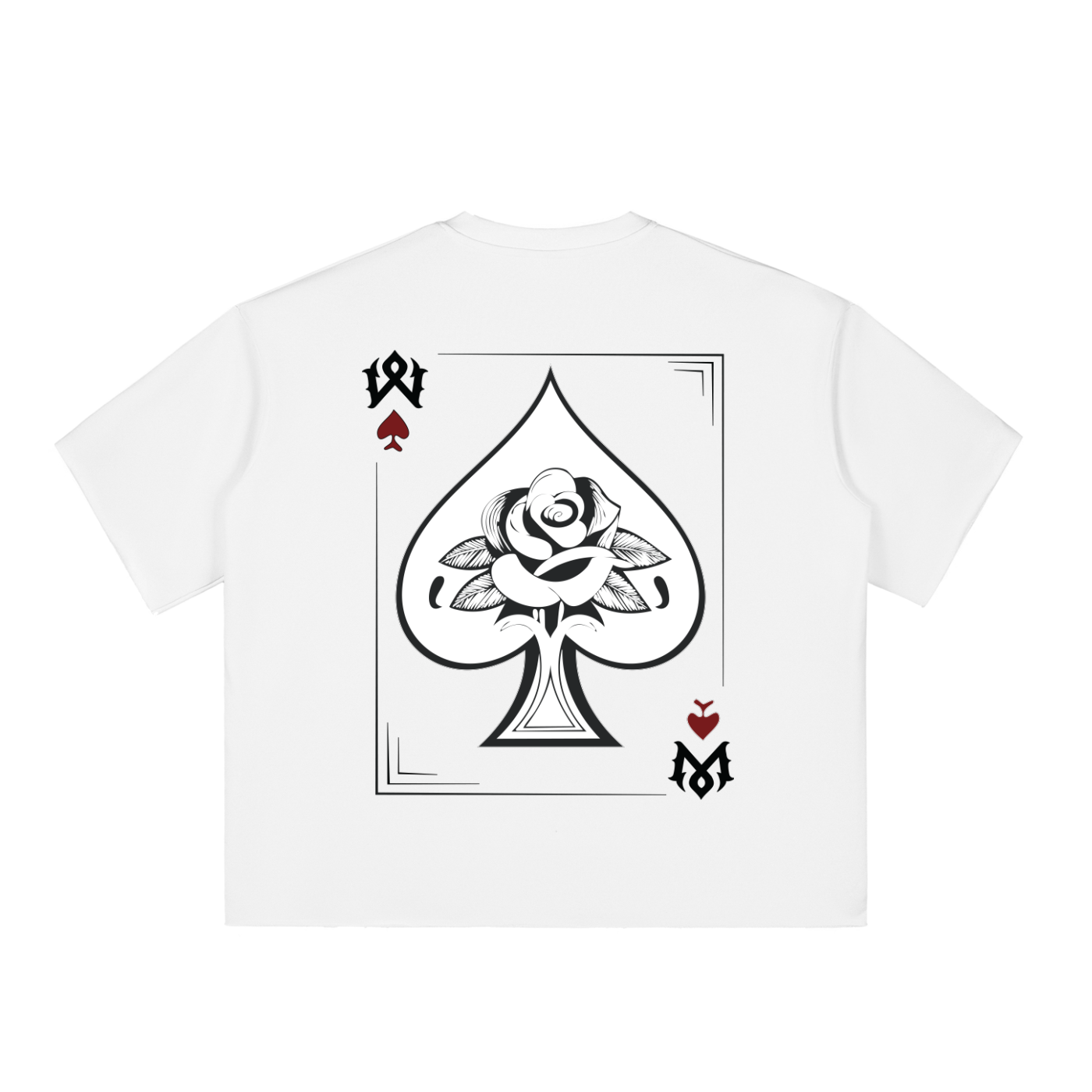 Mamalona Oversize Ace of Spades Rose Tee – Dark Edition