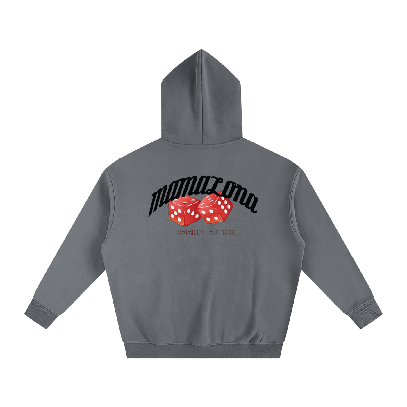 MAMALONA Dice Hoodie – White & Black Streetwear, Made in Mexico
